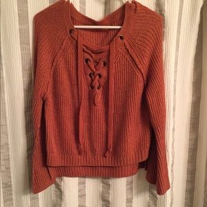 women’s criss cross design sweater
